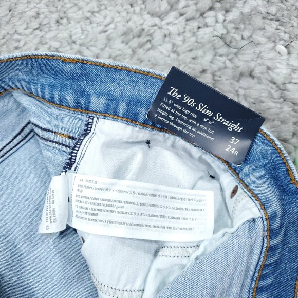 Abercrombie 90s Slim Straight Ultra High Rise Jeans Blue Curve Love Size 24 37 - Picture 5 of 8